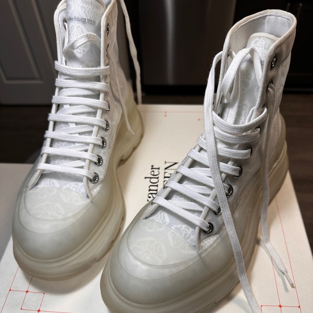Alexander McQueen Sneakers - Neutrals Duck Boots Sneakers (Happy Faces)